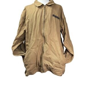 DeWALT Canvas Mens 2XLT Brown Duck Jacket Full Zip Workwear Chore Ranch Coat